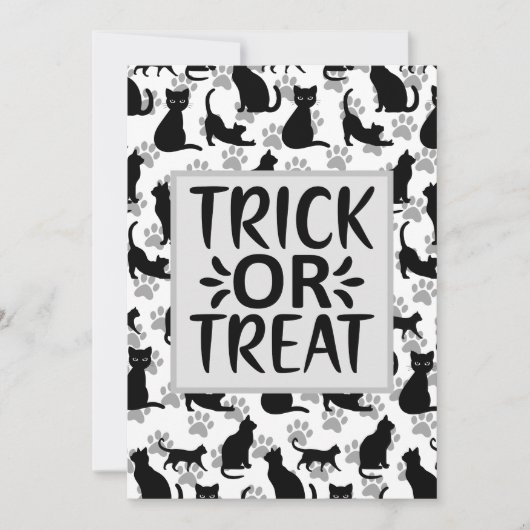 Happy Halloween Black Cat Anpassbare Karte (Vorderseite)