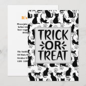 Happy Halloween Black Cat Anpassbare Karte (Vorne/Hinten)