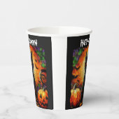 Happy Halloween Black Cat Bats Pumpkins Pappbecher (Links)
