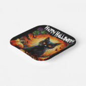 Happy Halloween Black Cat Bats Pumpkins Pappteller (Gewinkelt)