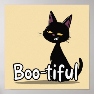 Happy Halloween Black Cat Böse Poster