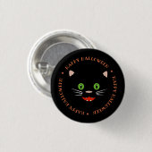 Happy Halloween Black Cat Button (Vorne & Hinten)