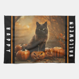Happy Halloween Black Cat Collection Geschirrtuch