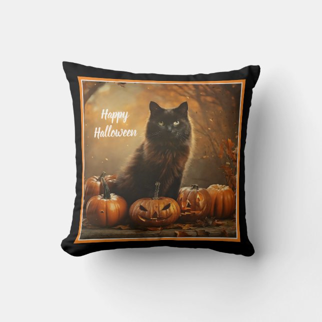 Happy Halloween Black Cat Collection Kissen (Vorderseite)