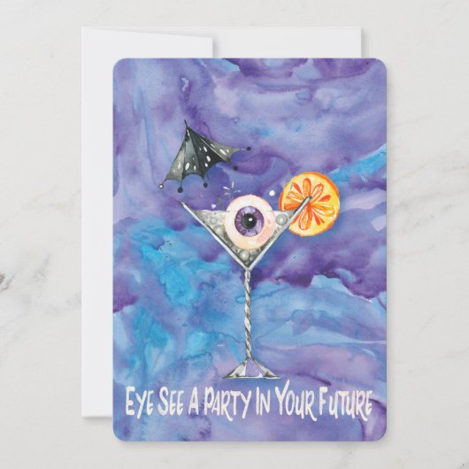 Happy Halloween Black Cat Costume Cocktail Party Einladung (Vorderseite)