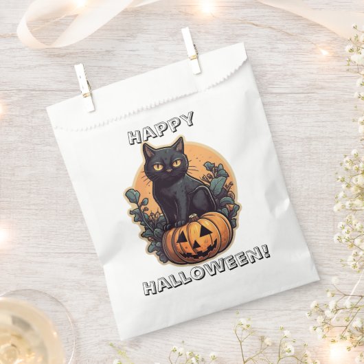 Happy Halloween Black Cat Geschenktütchen (Ausgeschnitten)