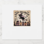 Happy Halloween Black Cat Hexe Classic T - Shirt Schaumweinetikett (Einzelnes Label)