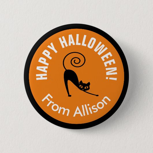 Happy Halloween Black Cat ID686 Button (Vorderseite)