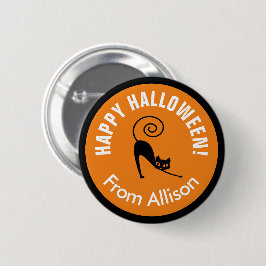 Happy Halloween Black Cat ID686 Button