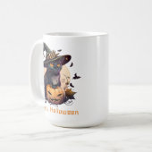 Happy Halloween Black Cat Jack-o-Lantern Kaffeetasse (Vorderseite Links)