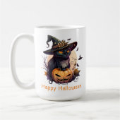 Happy Halloween Black Cat Jack-o-Lantern Kaffeetasse (Links)