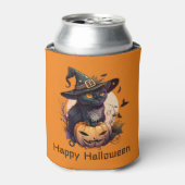 Happy Halloween Black Cat Jack-o-Lantern Orange Dosenkühler (Kanne Vorderseite)
