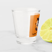 Happy Halloween Black Cat Jack-o-Lantern Orange Schnapsglas (Links)