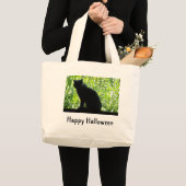 Happy Halloween Black Cat Jumbo Stoffbeutel (Vorderseite (Produkt))