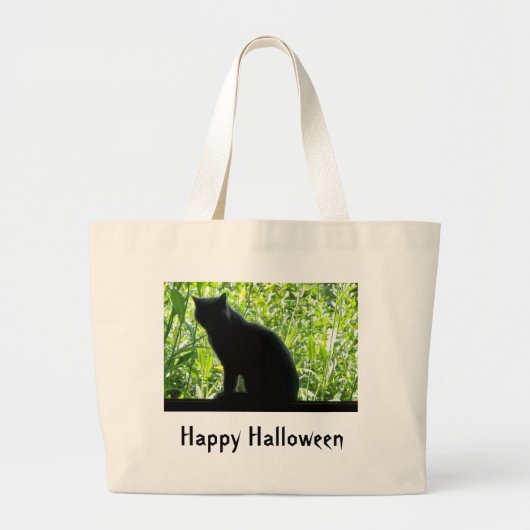 Happy Halloween Black Cat Jumbo Stoffbeutel (Vorne)
