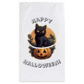 Happy Halloween Black Cat Kleine Geschenktüte (Rückseite)