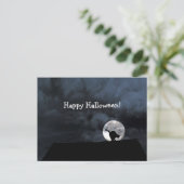 Happy Halloween Black Cat Postcard Postkarte (Stehend Vorderseite)