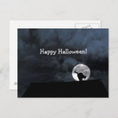 Happy Halloween Black Cat Postcard Postkarte (Vorne/Hinten)