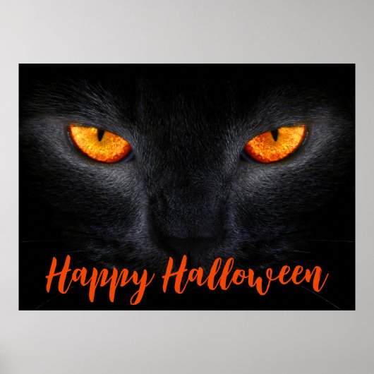 Happy Halloween Black Cat Poster (Vorne)
