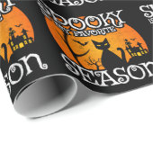 Happy Halloween Black Cat Spooky Saison Funny Hall Geschenkpapier (Rolleneckpunkt)