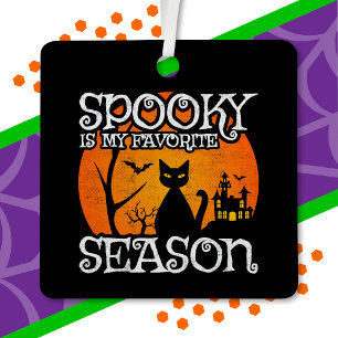 Happy Halloween Black Cat Spooky Saison Funny Hall Ornament Aus Metall