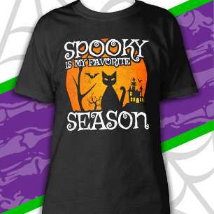 Happy Halloween Black Cat Spooky Saison Funny Hall T-Shirt