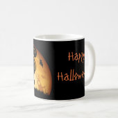 Happy Halloween Black Cat spooky Spuk Fledermäuse  Kaffeetasse (VorderseiteRechts)