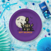 Happy Halloween Black Cat Spooky Spuk House Pappteller (Party)