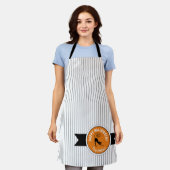 Happy Halloween Black Cat & Stripes ID686 Schürze (Getragen)