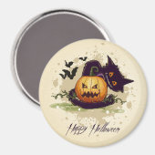 Happy Halloween Black Cat und Jack Magnet (Vorderseite/Rückseite)
