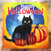 Happy Halloween Black Cat und Pumpkins Fensteraufkleber (Blatt 2)