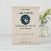 Happy Halloween Black Cat Vintag Halloween Einladung (Stehend Vorderseite)