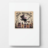 Happy Halloween Black Cat Witch Classic T-Shirt Fotoplatte (Vorderseite)