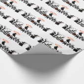 Happy Halloween Black Concept Typografy Design Geschenkpapier (Ecke)