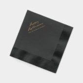 Happy Halloween Black Gothic Style Gold Servietten Mit Folie (Links)