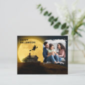 Happy halloween Black Hexe Foto Postkarte (Stehend Vorderseite)