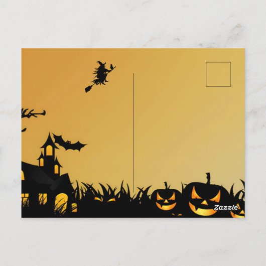 Happy halloween Black Hexe Foto Postkarte (Rückseite)