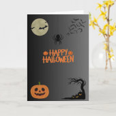 Happy Halloween Black Karte (Gelbe Blume)