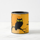 Happy Halloween Black Orange Owl Tasse (Zentrum)