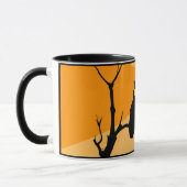 Happy Halloween Black Orange Owl Tasse (Links)