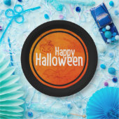 Happy Halloween Black & Orange Pappteller (Party)