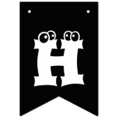 Happy Halloween Black Orange Pattern Wimpelkette (Erste Fahne)