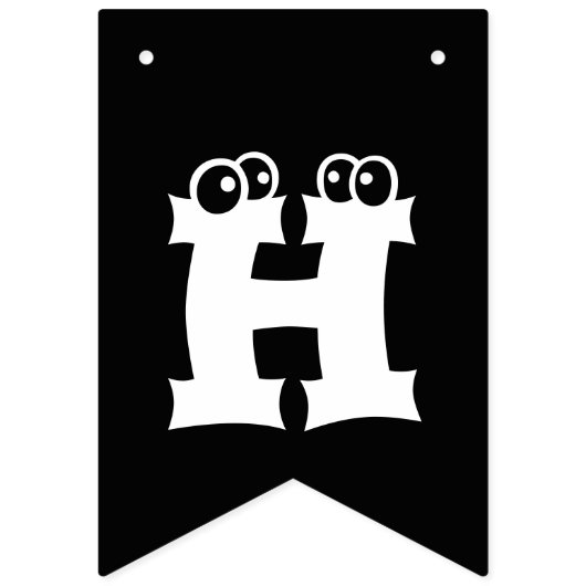 Happy Halloween Black Orange Pattern Wimpelkette (Erste Fahne)