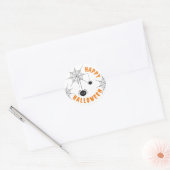 Happy Halloween Black & Orange Round Stickers (Umschlag)