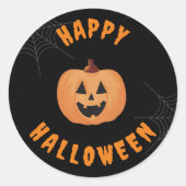 Happy Halloween Black & Orange Round Stickers (Vorderseite)