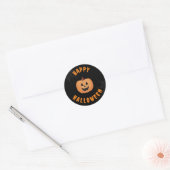 Happy Halloween Black & Orange Round Stickers (Umschlag)