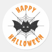 Happy Halloween Black & Orange Round Stickers (Vorderseite)