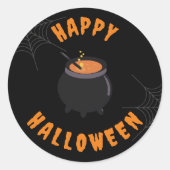 Happy Halloween Black & Orange Round Stickers (Vorderseite)