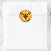 Happy Halloween Black Orange Runder Aufkleber (Tasche)