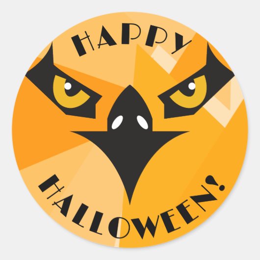 Happy Halloween Black Orange Runder Aufkleber (Vorderseite)
